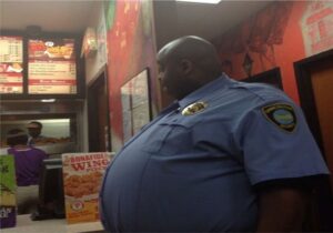 Seriously overweight police officer